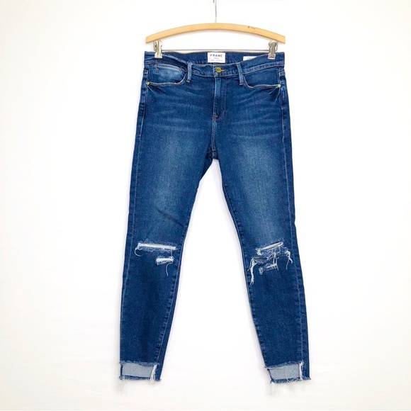 Frame, Le High skinny, distressed jeans - Picture 1 of 10